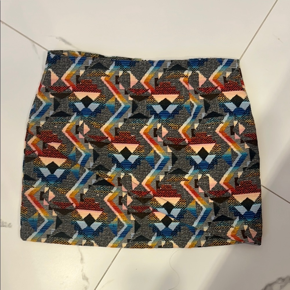 Zara Geometric Patterned Skirt - Multicolor